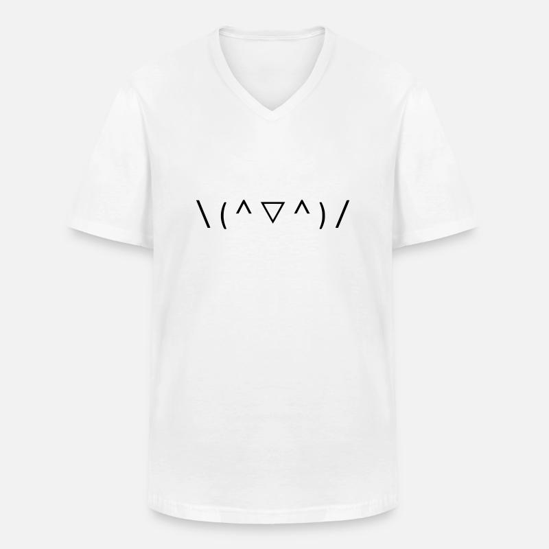 Feiere das Leben! 🎉 - Männer-T-Shirt mit V-Ausschnitt - Weiß