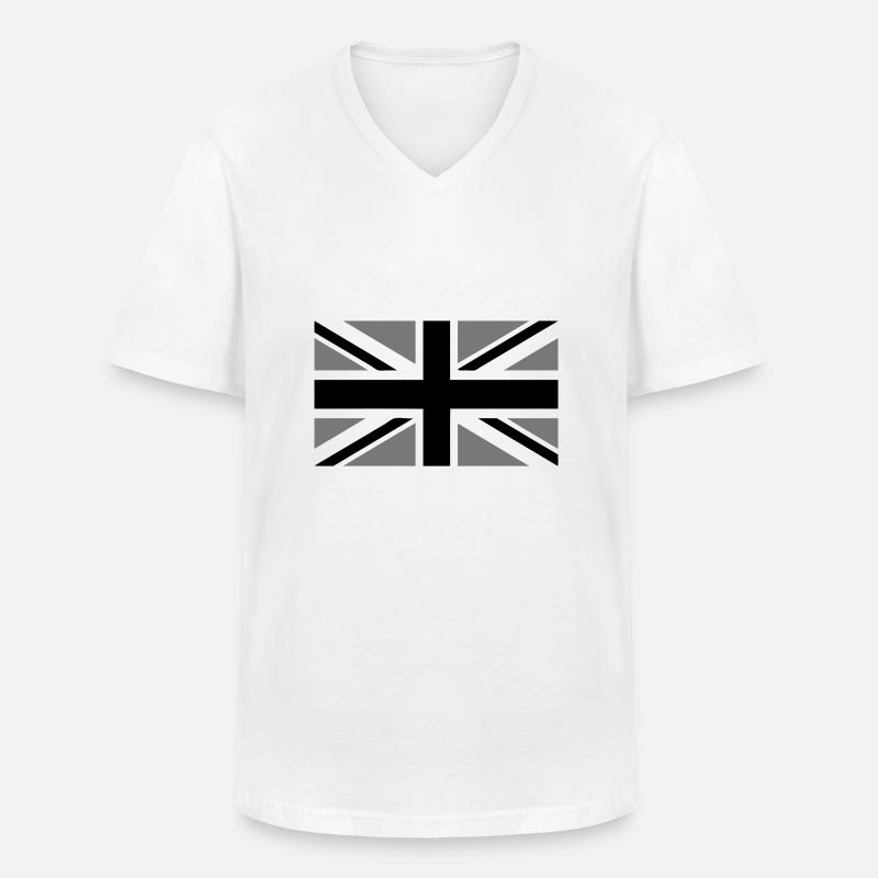 union jack - Men's V-Neck T-Shirt - white
