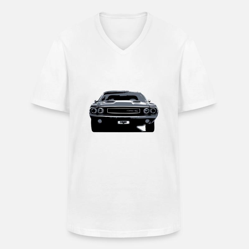 challenger r/t - Männer-T-Shirt mit V-Ausschnitt - Weiß