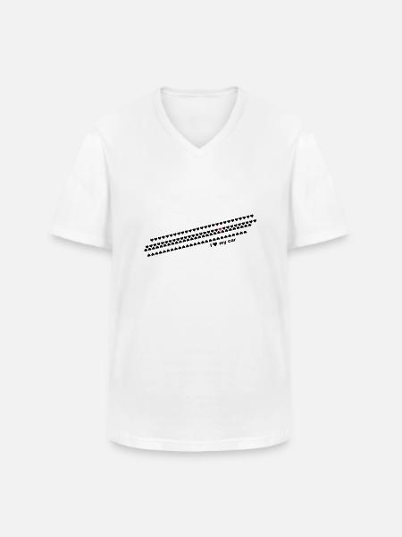 i love my car - Men's V-Neck T-Shirt - white