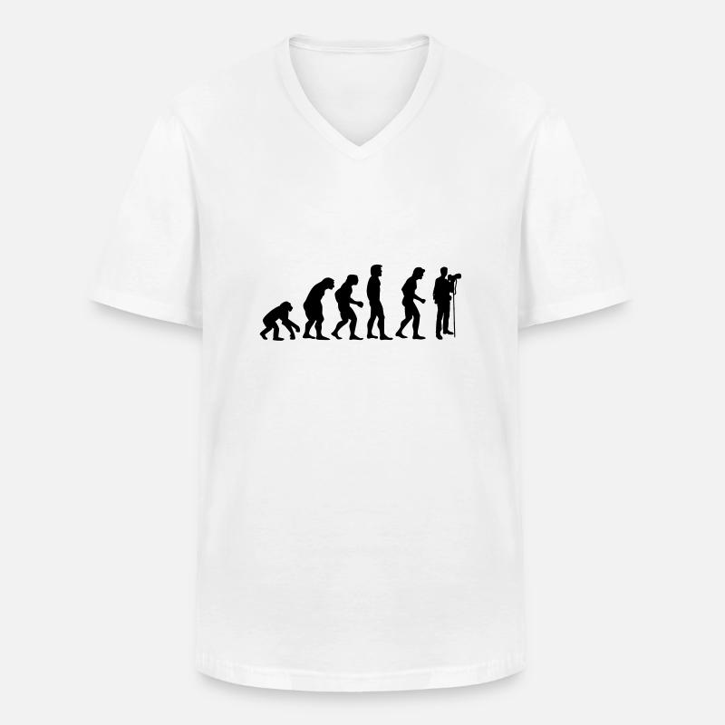 fotograf_evolution - Männer-T-Shirt mit V-Ausschnitt - Weiß