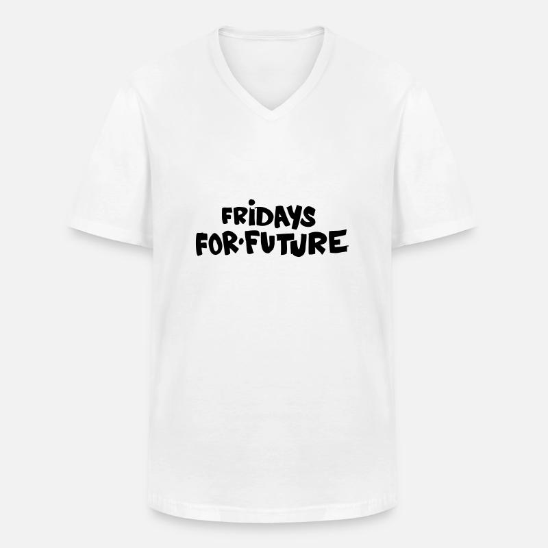 Fridays for Future - Männer-T-Shirt mit V-Ausschnitt - Weiß