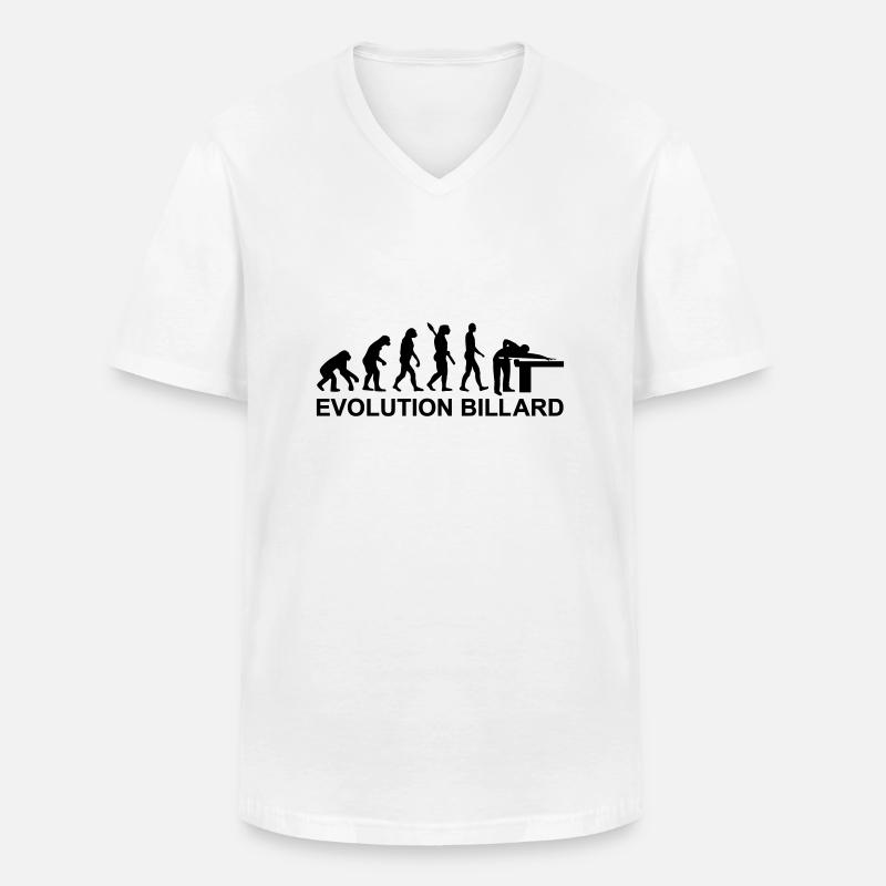 Evolution Billards - Men's V-Neck T-Shirt - white