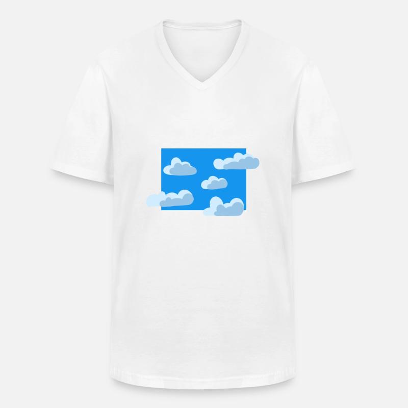 Blauer Wolkenhimmel - Männer-T-Shirt mit V-Ausschnitt - Weiß