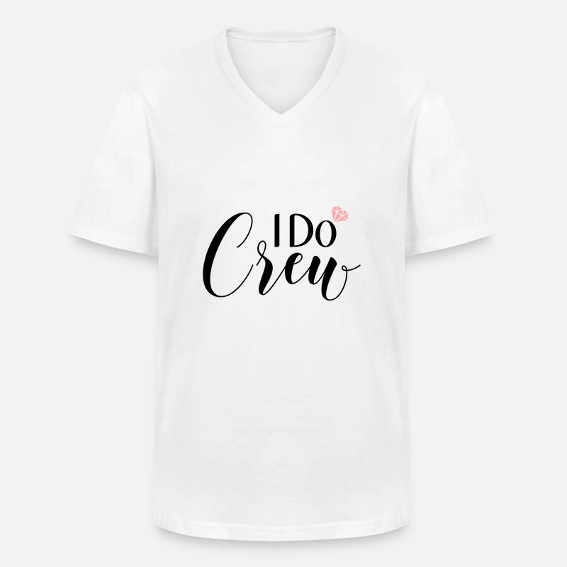 I Do Crew - Männer-T-Shirt mit V-Ausschnitt - Weiß