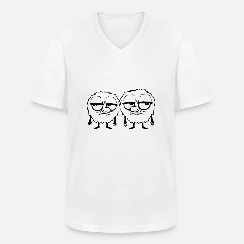 Team 2 Monster genervt - Männer-T-Shirt mit V-Ausschnitt - Weiß