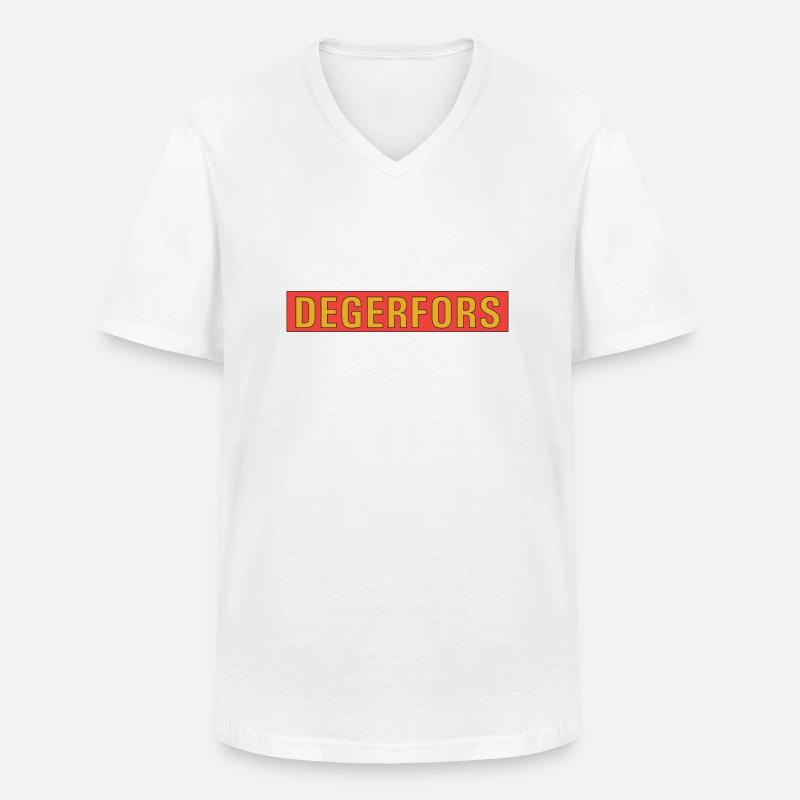 Degerfors - Männer-T-Shirt mit V-Ausschnitt - Weiß