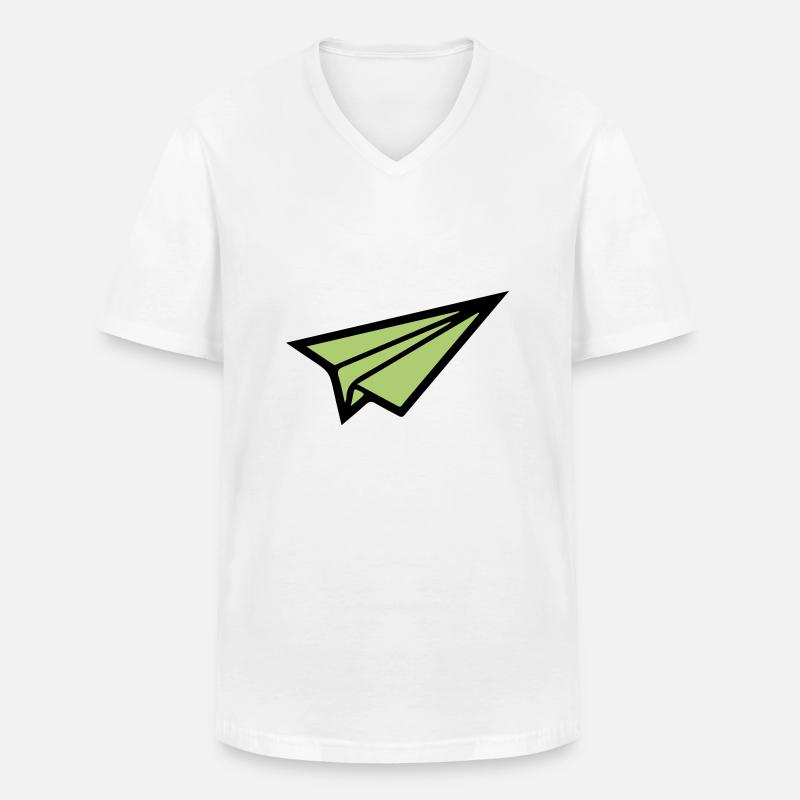 papierflieger 02 - Männer-T-Shirt mit V-Ausschnitt - Weiß