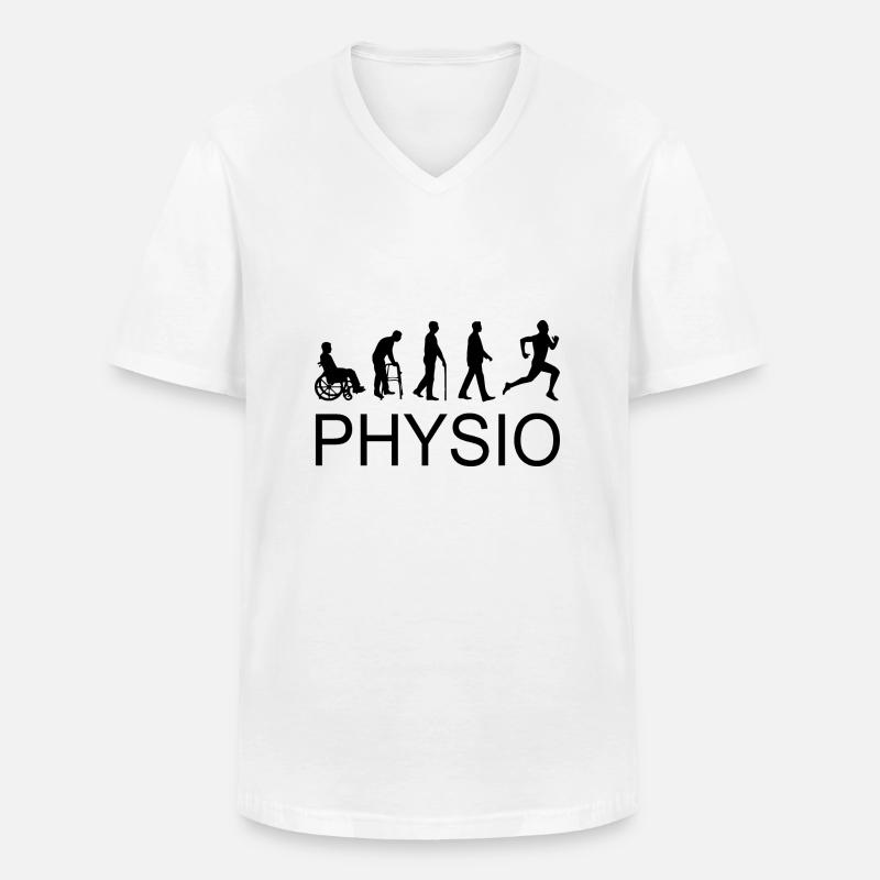 physio schwarz - Männer-T-Shirt mit V-Ausschnitt - Weiß