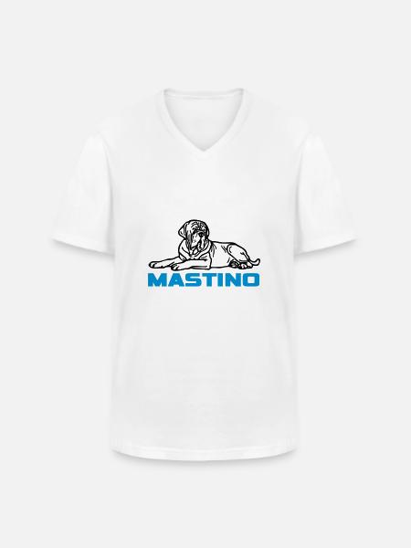 mastinomastiff2 - T-shirt col V Homme - blanc
