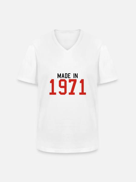 1971 - Men's V-Neck T-Shirt - white