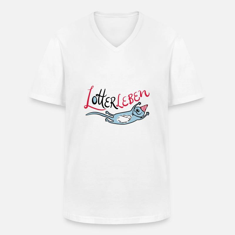 Lotterleben Zwo - Männer-T-Shirt mit V-Ausschnitt - Weiß