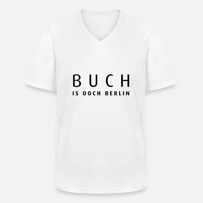 buch_o_berlin - Männer-T-Shirt mit V-Ausschnitt - Weiß