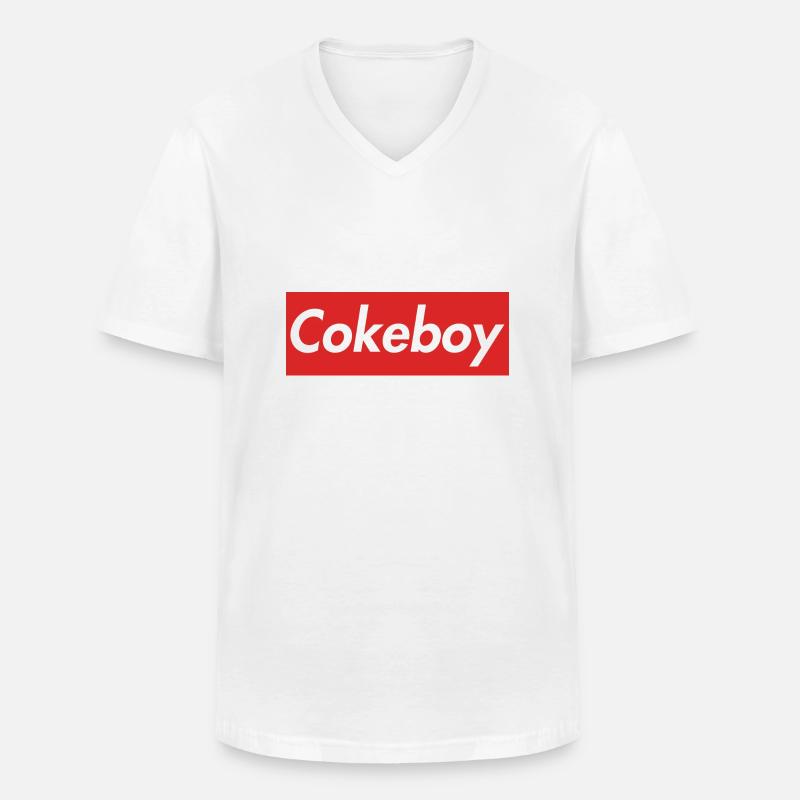 Cokeboy - Männer-T-Shirt mit V-Ausschnitt - Weiß