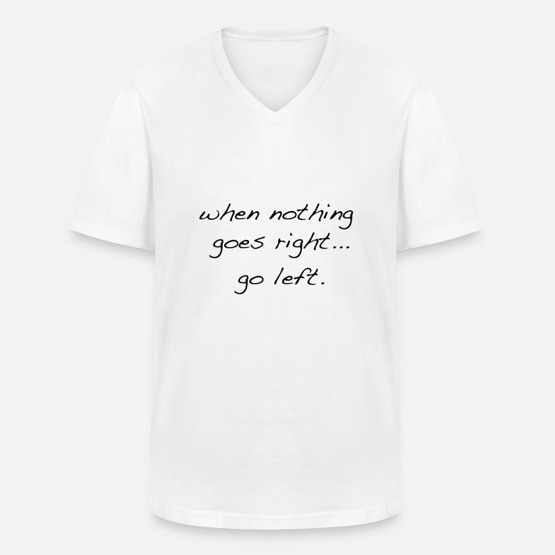 go_left - Männer-T-Shirt mit V-Ausschnitt - Weiß