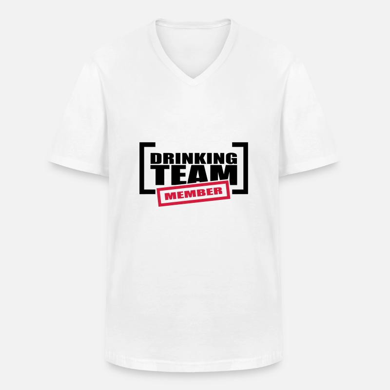 Drinking Team Member - Männer-T-Shirt mit V-Ausschnitt - Weiß