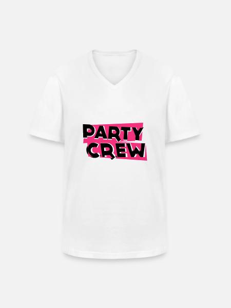 Party Crew - Männer-T-Shirt mit V-Ausschnitt - Weiß