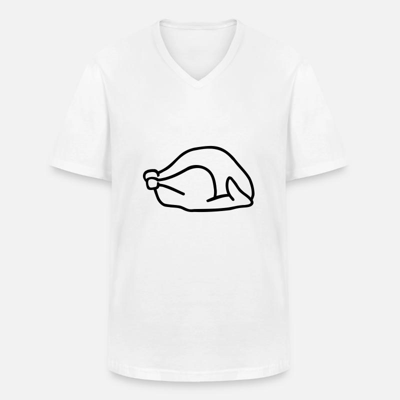 Truthahn - Männer-T-Shirt mit V-Ausschnitt - Weiß