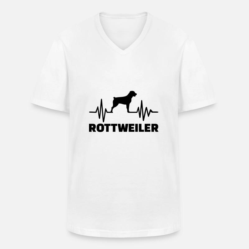 Rottweiler - Männer-T-Shirt mit V-Ausschnitt - Weiß