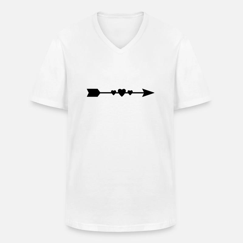 Pfeil mit Herzen - Männer-T-Shirt mit V-Ausschnitt - Weiß