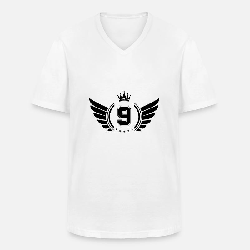 Wappen 9 - Männer-T-Shirt mit V-Ausschnitt - Weiß