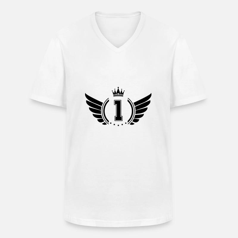 Wappen 1 - Männer-T-Shirt mit V-Ausschnitt - Weiß