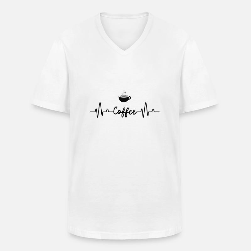 Coffee - Männer-T-Shirt mit V-Ausschnitt - Weiß