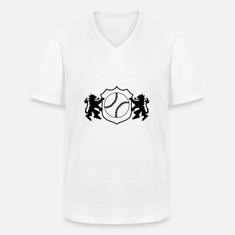 baseball wappen 001 - Männer-T-Shirt mit V-Ausschnitt - Weiß
