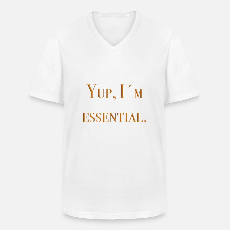 essential - Männer-T-Shirt mit V-Ausschnitt - Weiß