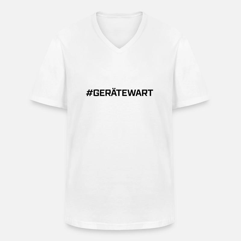 #Gerätewart - Männer-T-Shirt mit V-Ausschnitt - Weiß