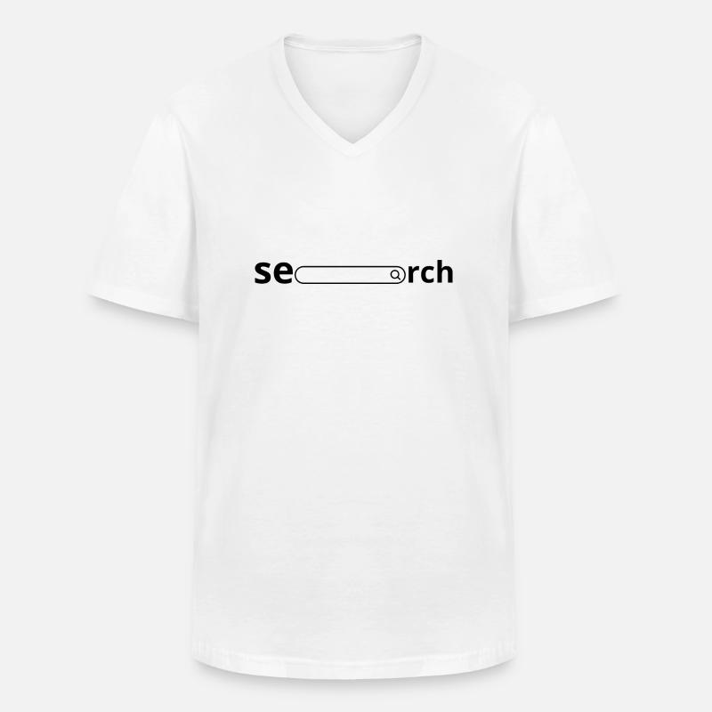 Suche - Geschenkidee - Männer-T-Shirt mit V-Ausschnitt - Weiß