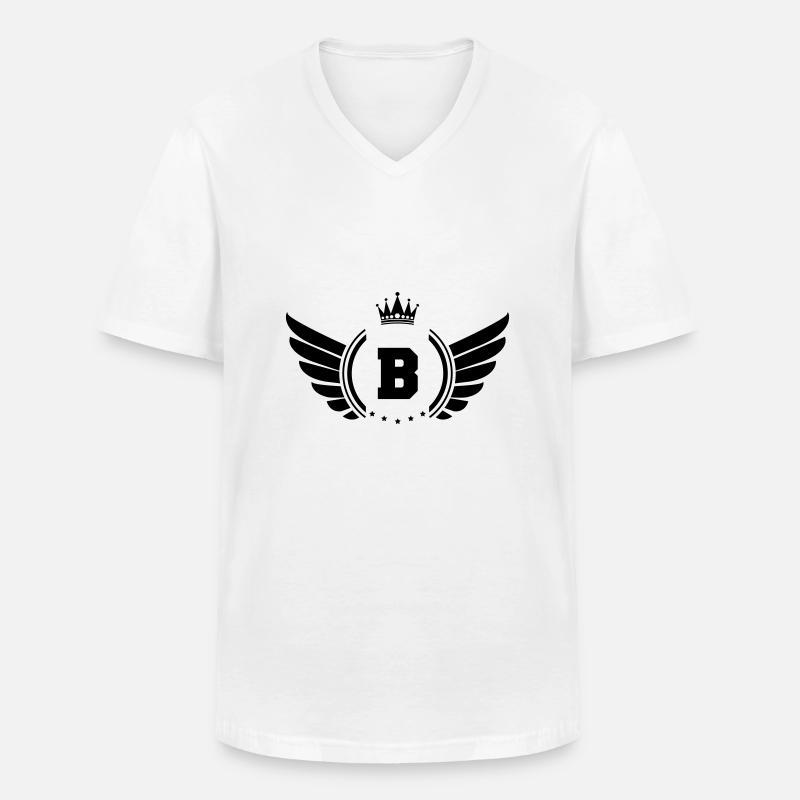 wappen B - Männer-T-Shirt mit V-Ausschnitt - Weiß