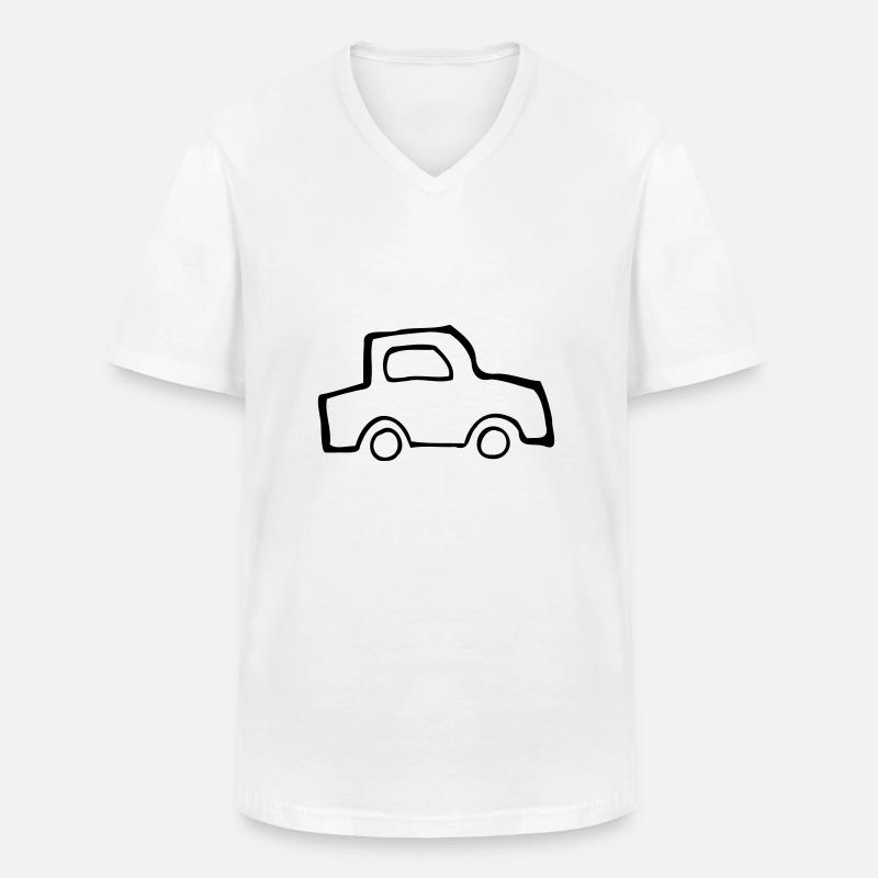 Auto - Männer-T-Shirt mit V-Ausschnitt - Weiß