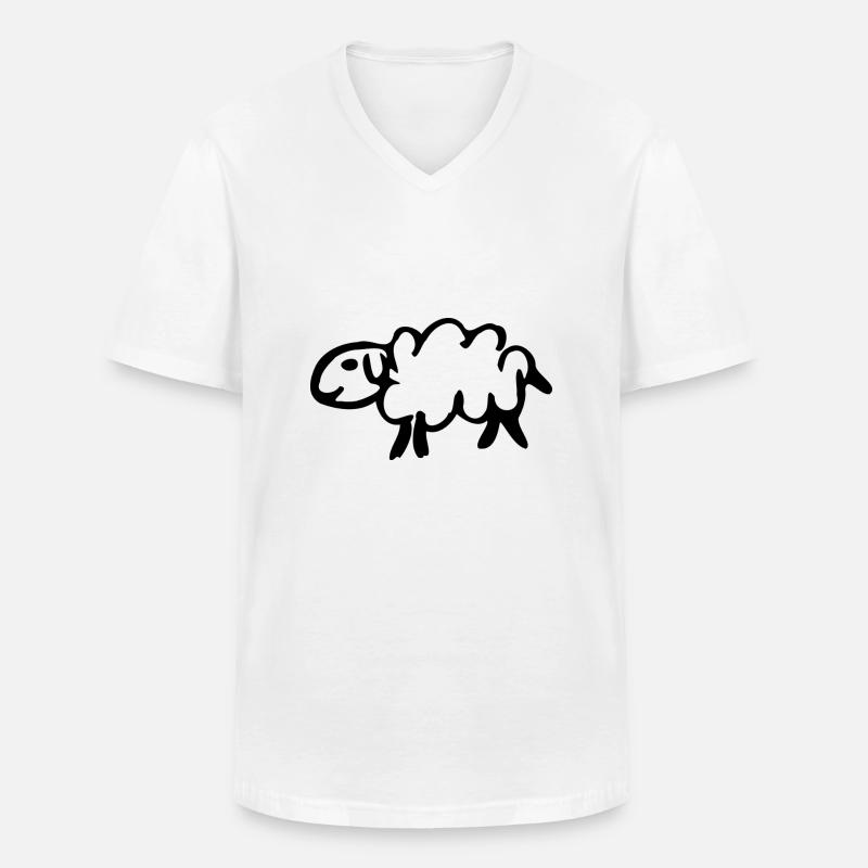 Schaf - Männer-T-Shirt mit V-Ausschnitt - Weiß