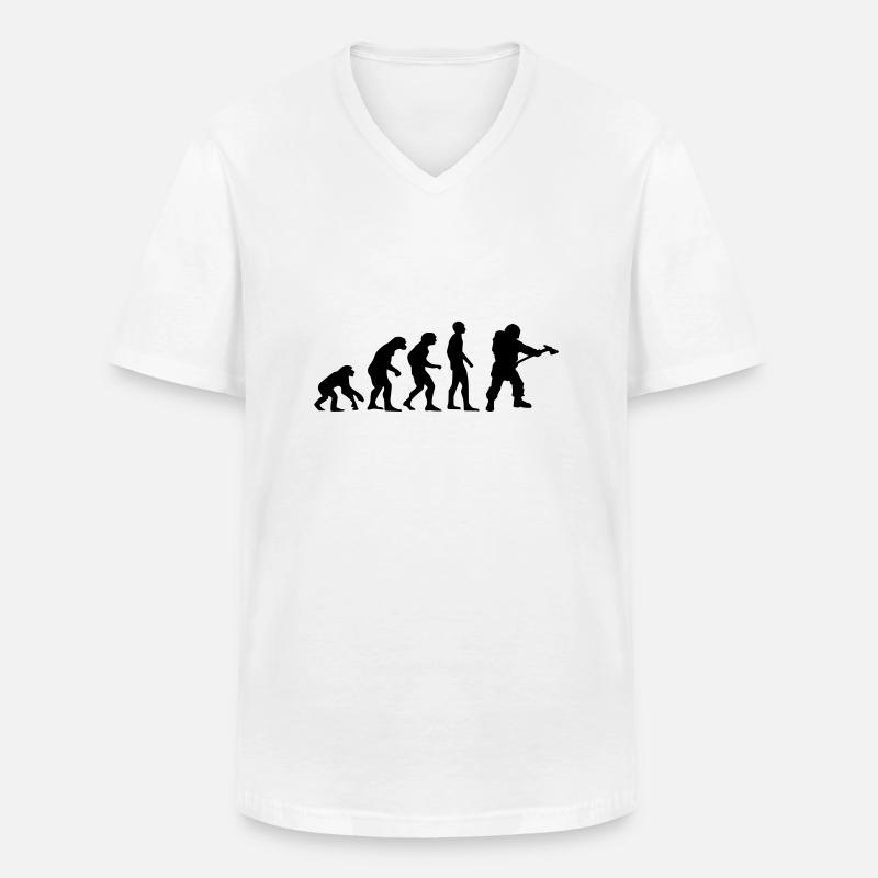 firefighter evolution - Men's V-Neck T-Shirt - white