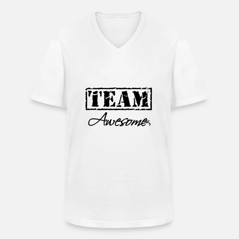 Team Awesome - Männer-T-Shirt mit V-Ausschnitt - Weiß
