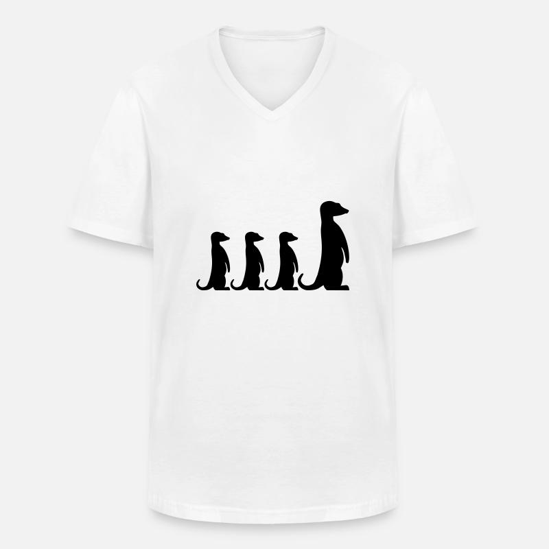 Erdmännchen - Männer-T-Shirt mit V-Ausschnitt - Weiß