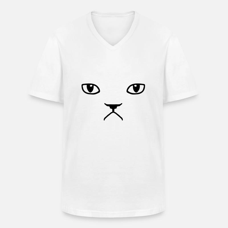 grumpy cat - Männer-T-Shirt mit V-Ausschnitt - Weiß