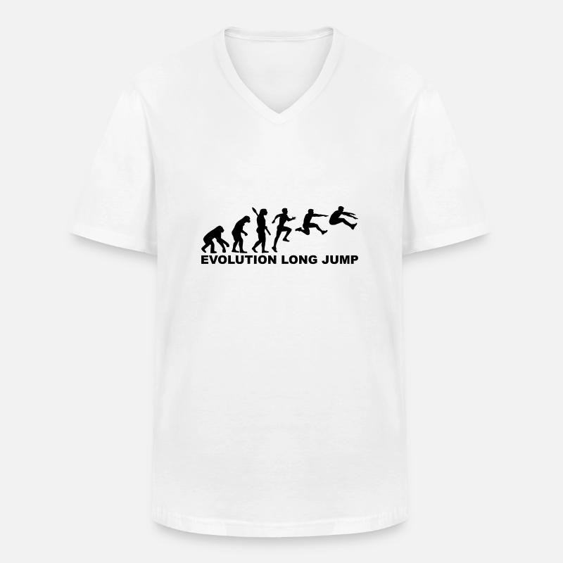 Weitsprung - Männer-T-Shirt mit V-Ausschnitt - Weiß