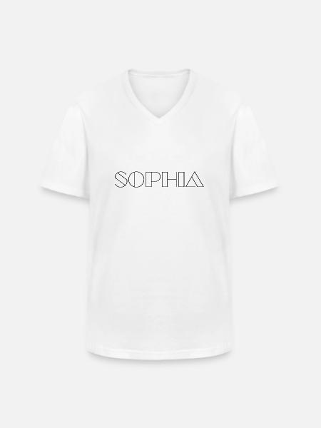 Name Sophia Modern Black - Men's V-Neck T-Shirt - white