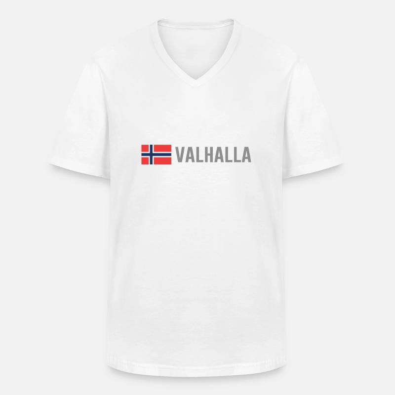 Wikinger Norwegen Walhalla - Männer-T-Shirt mit V-Ausschnitt - Weiß