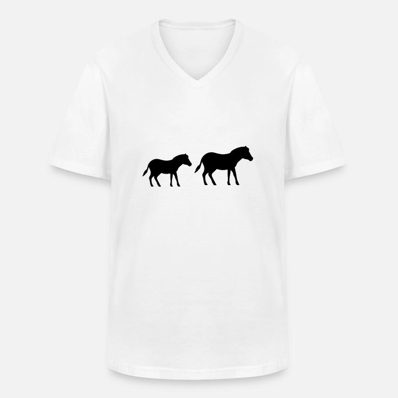 pferd pony 2 - Männer-T-Shirt mit V-Ausschnitt - Weiß