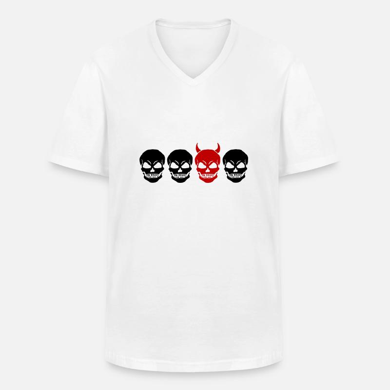 DIFFERENT SKULL2 -2C - Männer-T-Shirt mit V-Ausschnitt - Weiß