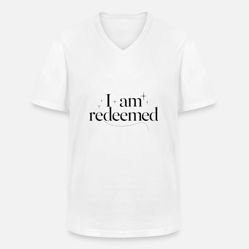 Ich bin errettet - Männer-T-Shirt mit V-Ausschnitt - Weiß