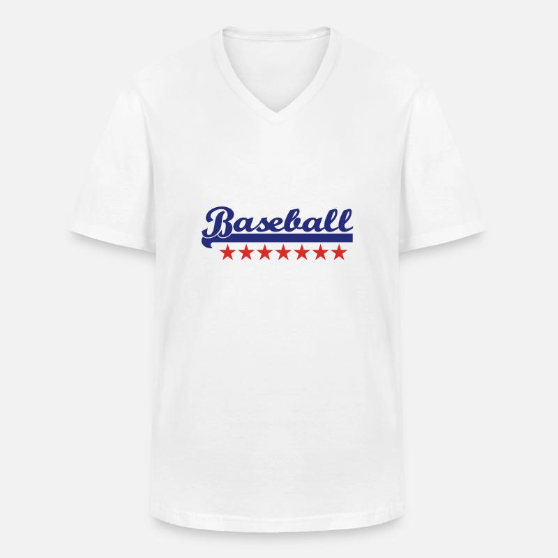 baseball - Männer-T-Shirt mit V-Ausschnitt - Weiß