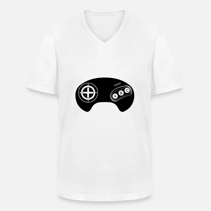 Mega Retro Controller - Männer-T-Shirt mit V-Ausschnitt - Weiß