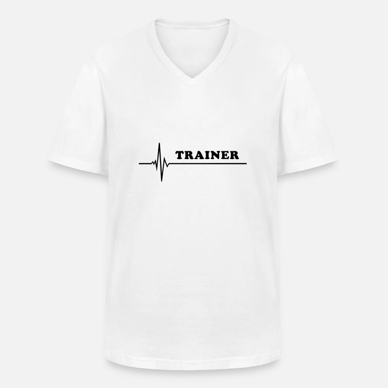 Puls - Trainer - Männer-T-Shirt mit V-Ausschnitt - Weiß