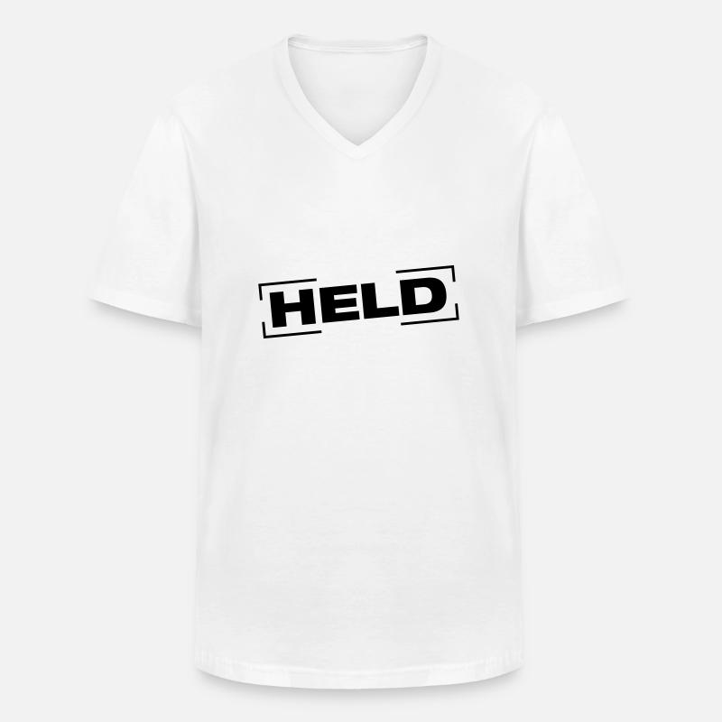 held_stempel_ke1 - Männer-T-Shirt mit V-Ausschnitt - Weiß