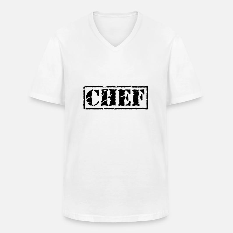 Chef - Männer-T-Shirt mit V-Ausschnitt - Weiß