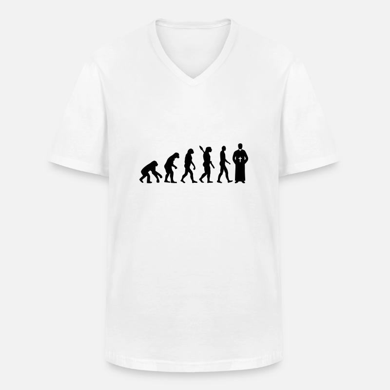 Évolution Pasteur - T-shirt col V Homme - blanc
